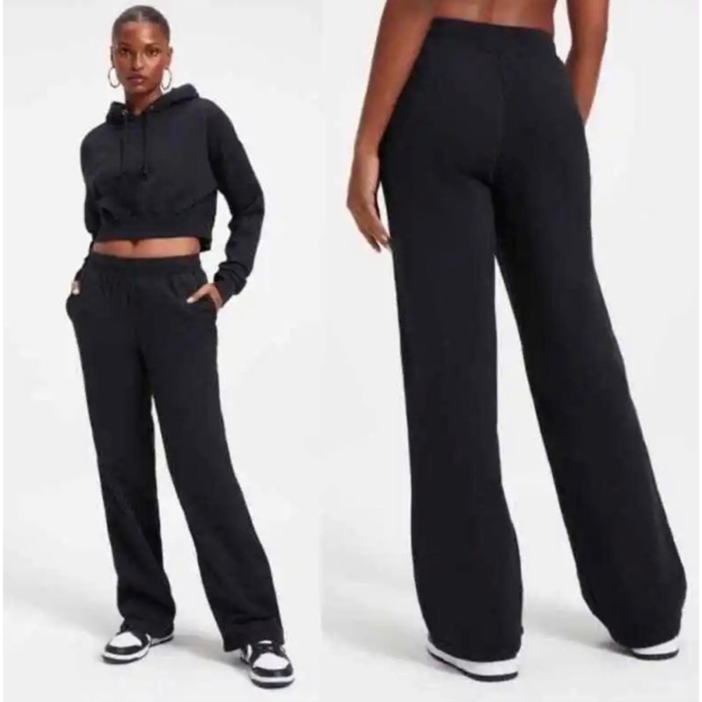 50%off w❤️ Good American Wide zip leg Leg track pants 2 Med NWT